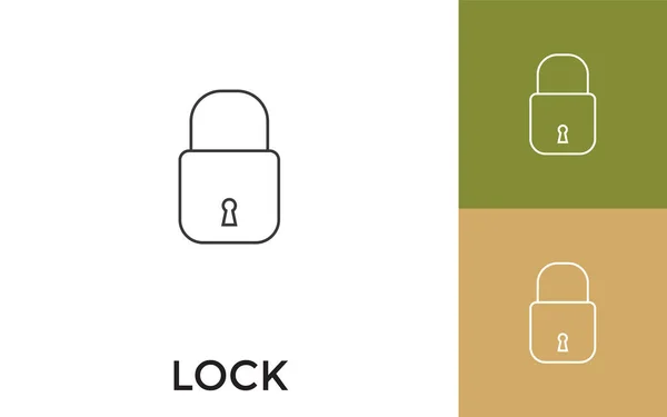 Redigerbar Lock Tunn Linje Ikonen Med Titel Användbar För Mobil — Stock vektor