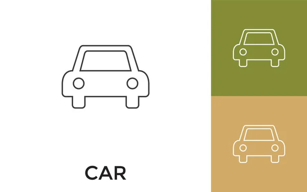 Editable Car Thin Line Icono Con Título Útil Para Aplicaciones — Archivo Imágenes Vectoriales