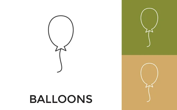 Editierbare Luftballons Thin Line Icon Mit Titel Nützlich Für Mobile — Stockvektor