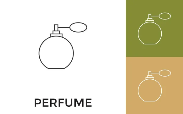 Editable Perfume Botella Delgada Línea Icono Con Título Útil Para — Vector de stock