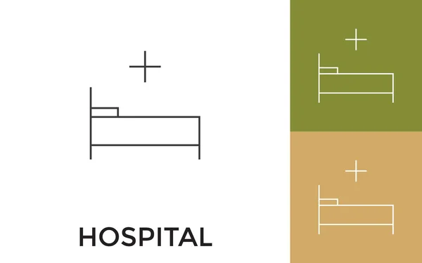 Icône Ligne Mince Hôpital Modifiable Avec Titre Utile Pour Les — Image vectorielle