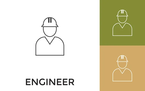 Ingeniero Editable Icono Línea Delgada Con Título Útil Para Aplicaciones — Vector de stock