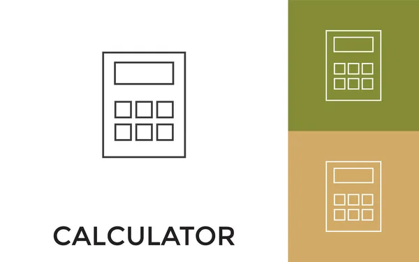 Edytowalny Kalkulator Cienki Linia Ikona Tytuł Przydatne Dla Aplikacji Mobilnych — Wektor stockowy