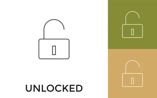 Editable Desbloquear Icono Línea Delgada Con Título Útil Para Aplicaciones — Archivo Imágenes Vectoriales