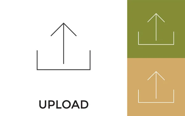 Επεξεργάσιμο Upload Thin Line Icon Τίτλο Χρήσιμο Για Mobile Application — Διανυσματικό Αρχείο