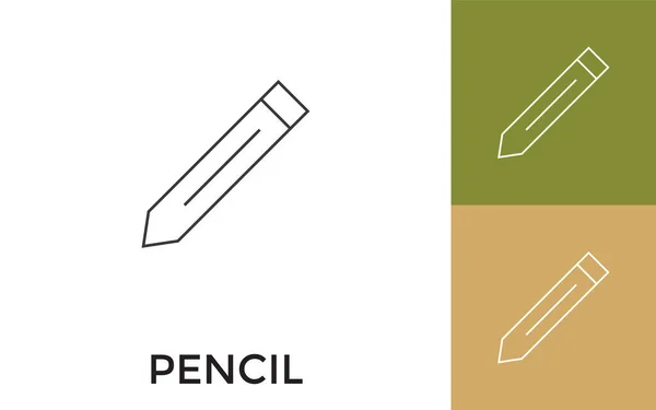Icône Ligne Mince Crayon Modifiable Avec Titre Utile Pour Les — Image vectorielle