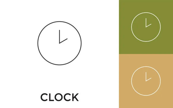 Reloj Editable Icono Línea Delgada Con Título Útil Para Aplicaciones — Vector de stock