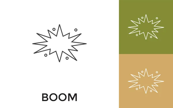 Editable Boom Thin Line Icono Con Título Útil Para Aplicaciones — Archivo Imágenes Vectoriales