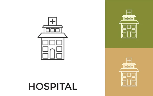 Düzenlenebilir Hastane Başlıklı Nce Satır Simgesi Mobil Uygulama Web Sitesi — Stok Vektör