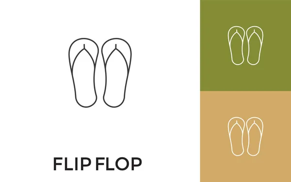 Editierbares Flip Flop Thin Line Icon Mit Titel Nützlich Für — Stockvektor