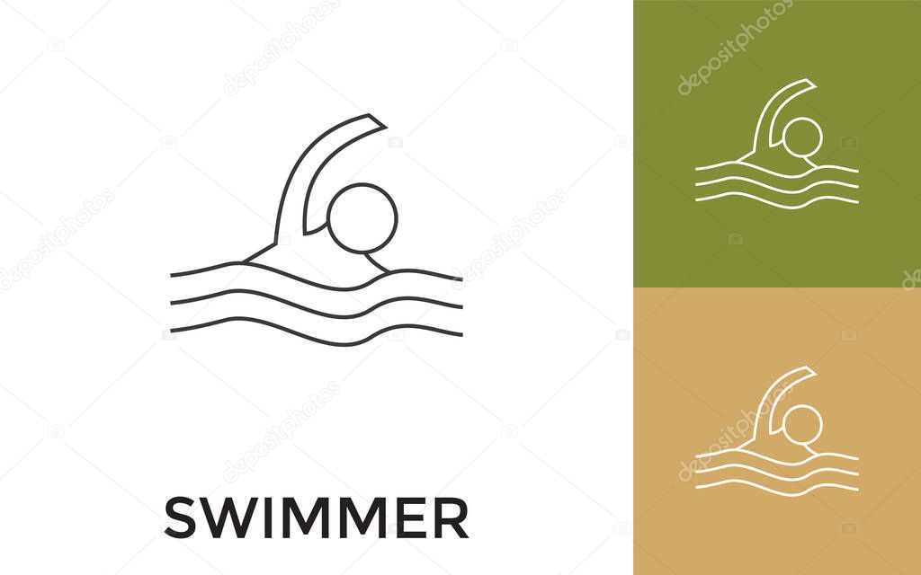 Editable Swimmer Thin Line Icon With Title Useful For Mobile Application Website Software And Print Media Premium Vector In Adobe Illustrator Ai Ai Format Encapsulated Postscript Eps Eps Format