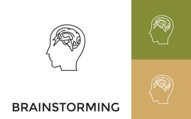 Düzenlenebilir İnsan Beyin Fırtınası Başlıklı İnce Satır Simgesi. Mobil Uygulama, Web Sitesi, Yazılım ve Yazdırma Ortamı için kullanışlı.