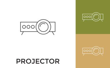 Düzenlenebilir Projektör Başlıklı İnce Satır Simgesi. Mobil Uygulama, Web Sitesi, Yazılım ve Yazdırma Ortamı için kullanışlı.