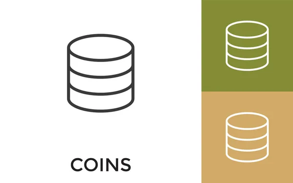 Icono Monedas Editables Con Título Útil Para Aplicaciones Móviles Sitios — Archivo Imágenes Vectoriales