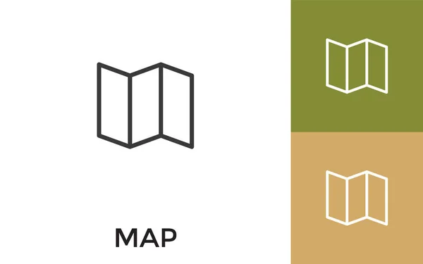 Icono Mapa Editable Con Título Útil Para Aplicaciones Móviles Sitios — Archivo Imágenes Vectoriales