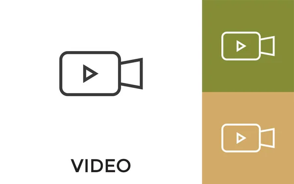Ícone Vídeo Editável Com Título Útil Para Aplicação Móvel Site — Vetor de Stock