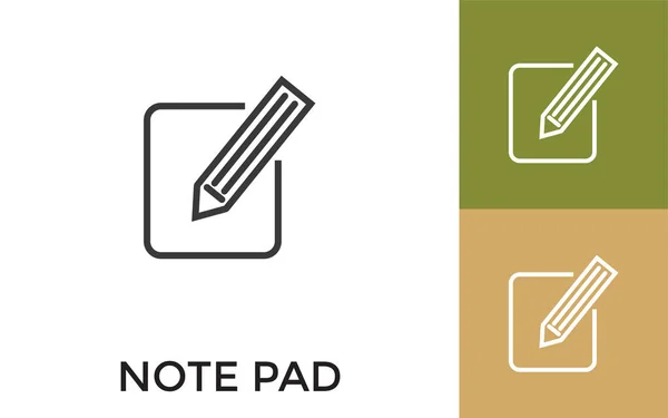 Editable Note Pad Icon Title Useful Mobile Application Website Software — Stock Vector