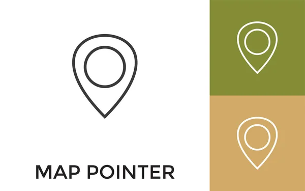 Editable Map Pointer Icon Title Useful Mobile Application Website Software — Stock Vector