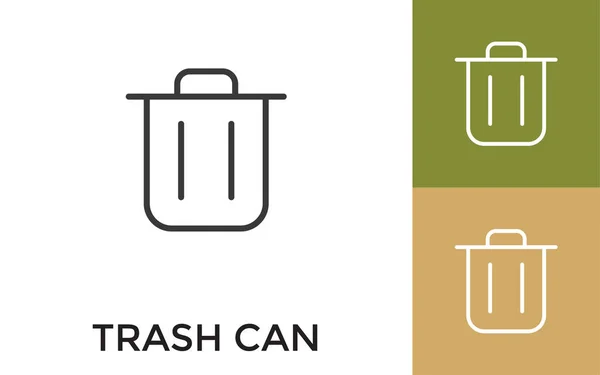 Editable Trash Can Icon Title Useful Mobile Application Website Software — Stock Vector