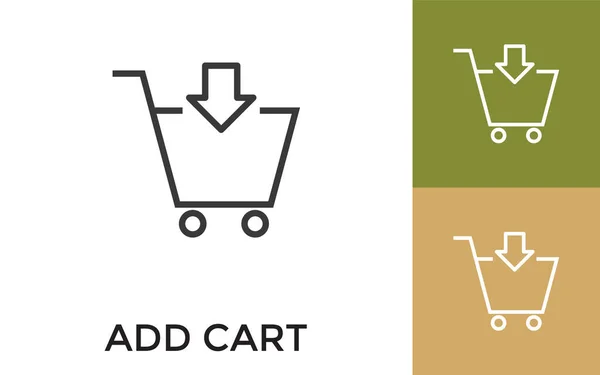Editable Shopping Cart Icon Title Useful Mobile Application Website Software — Stock Vector