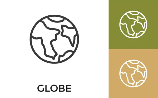 Icône Globe Modifiable Avec Titre Utile Pour Les Applications Mobiles — Image vectorielle