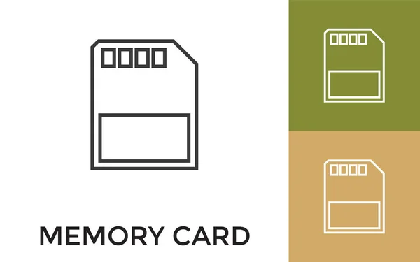 Icono Tarjeta Memoria Editable Con Título Útil Para Aplicaciones Móviles — Vector de stock