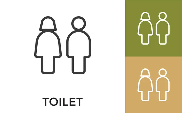 可编辑的带有标题的厕所图标 适用于移动应用 软件及印刷媒体 — 图库矢量图片