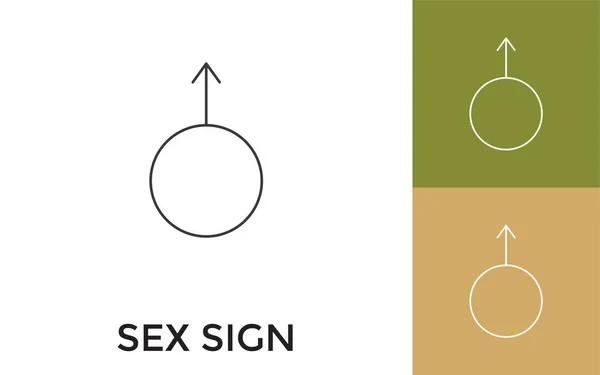 Bewerkbare Sex Sign Thin Line Icoon Met Titel Handig Voor — Stockvector