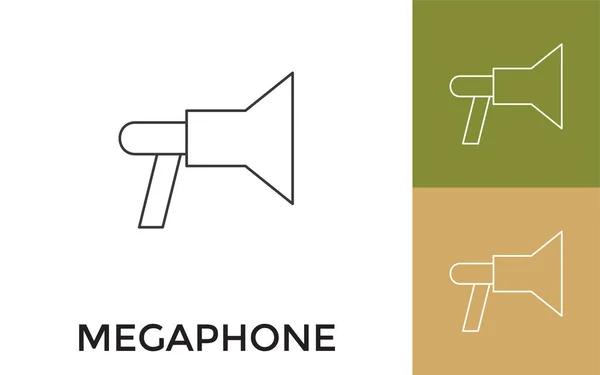 Edytowalna Ikona Megafon Cienka Linia Tytułem Przydatne Dla Aplikacji Mobilnych — Wektor stockowy