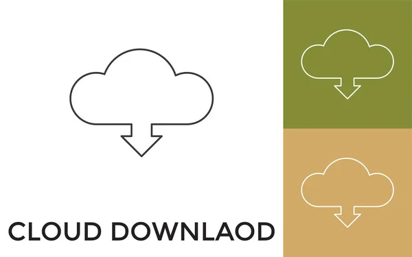 可编辑云下载瘦身行图标与标题 适用于移动应用 软件及印刷媒体 — 图库矢量图片