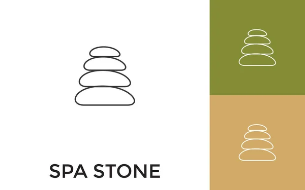 Editable Spa Icona Stone Thin Line Con Titolo Utile Applicazioni — Vettoriale Stock