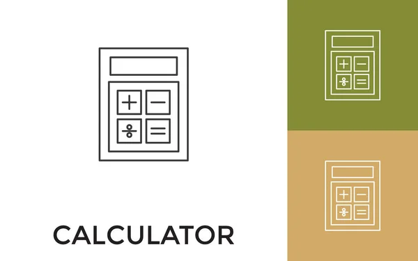 Upravitelná Kalkulačka Tenká Čára Ikona Názvem Užitečné Pro Mobilní Aplikace — Stockový vektor