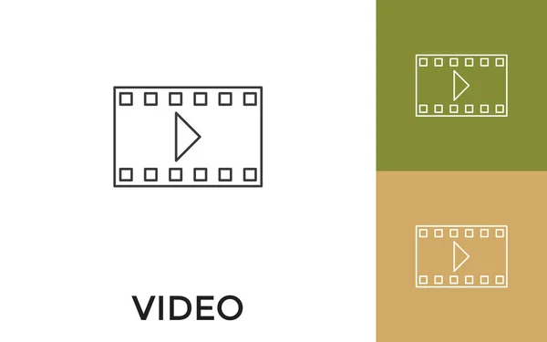 Editierbares Video Thin Line Icon Mit Titel Nützlich Für Mobile — Stockvektor
