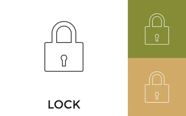 Редакція Lock Thin Line Icon Title Useful Mobile Application Website — стоковий вектор