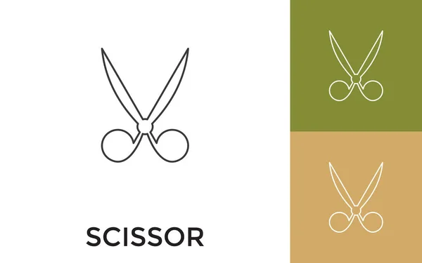 Editable Scissor Thin Line Icon Title 모바일 애플리케이션에 사이트 소프트웨어 — 스톡 벡터