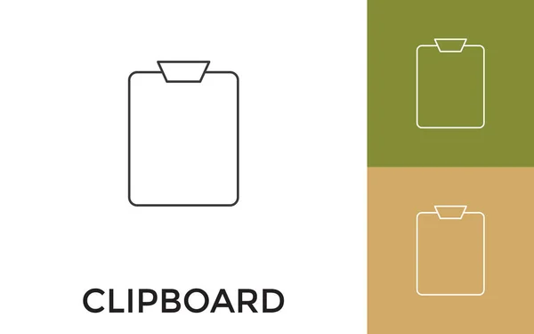 Editable Clipboard Thin Line Icon Title Useful Mobile Application Website — Stock Vector