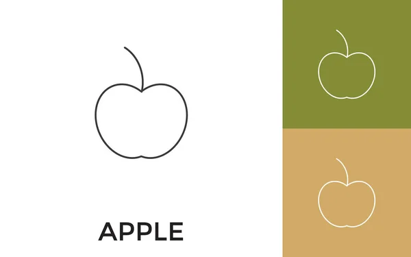 Icono Línea Delgada Apple Editable Con Título Útil Para Aplicaciones — Archivo Imágenes Vectoriales
