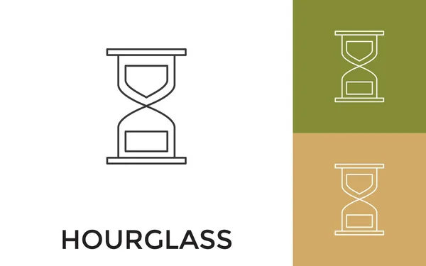 Editable Uur Glass Thin Line Icon Met Titel Handig Voor — Stockvector