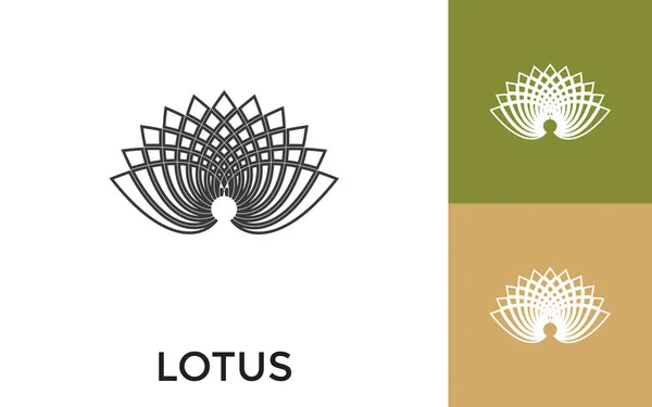 Editable Lotus Thin Line Icon Title Useful Mobile Application Website — Stock Vector