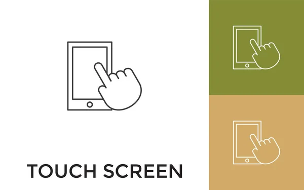 Editierbares Touch Screen Thin Line Icon Mit Titel Nützlich Für — Stockvektor