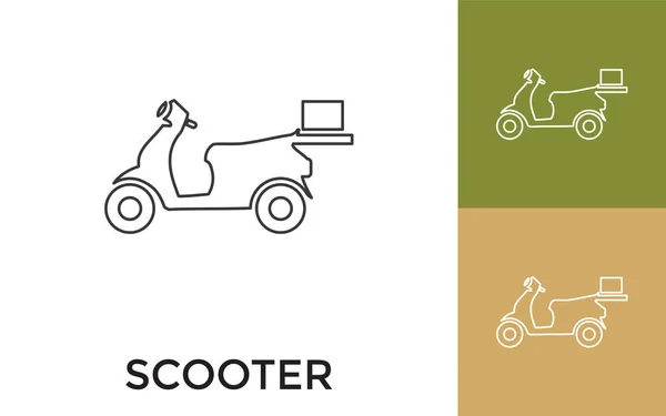 Icono Línea Delgada Scooter Editable Con Título Útil Para Aplicaciones — Archivo Imágenes Vectoriales