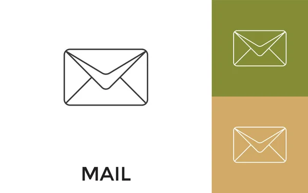 Editable Mail Icona Sottile Linea Con Titolo Utile Applicazioni Mobili — Vettoriale Stock