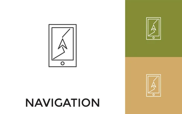 Navigation Modifiable Icône Ligne Mince Avec Titre Utile Pour Les — Image vectorielle