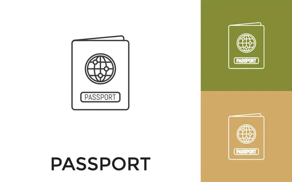 Icône Ligne Mince Passeport Modifiable Avec Titre Utile Pour Les — Image vectorielle