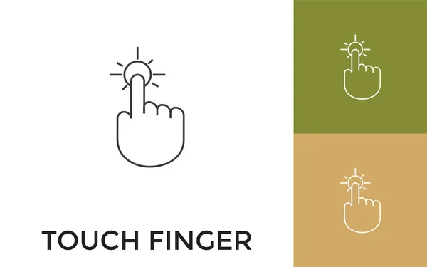 Editierbares Touch Finger Thin Line Icon Mit Titel Nützlich Für — Stockvektor