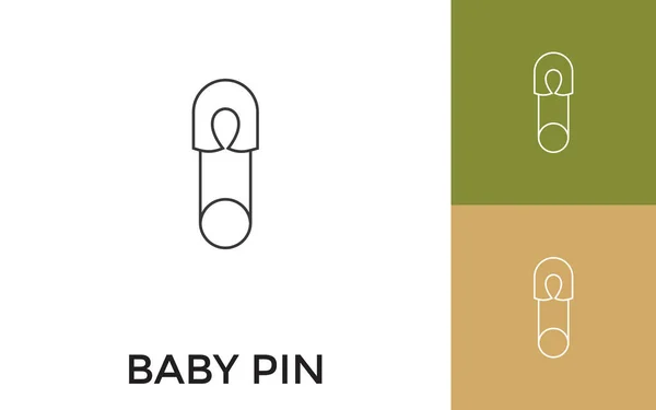 Editierbares Baby Pin Thin Line Icon Mit Titel Nützlich Für — Stockvektor