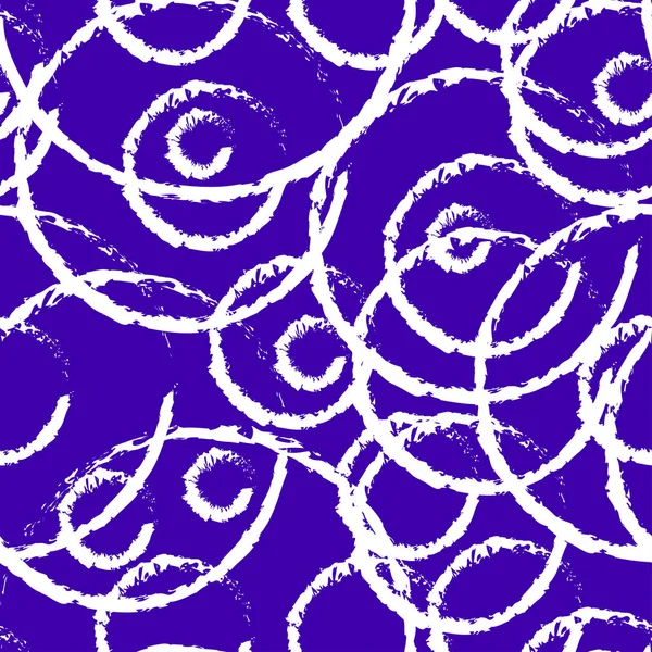 Un motif d'anneaux blancs abstraits sans couture sur un fond bleu . — Image vectorielle