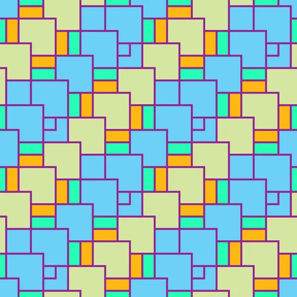 Le motif est sans couture, géométrique de carrés colorés de différentes tailles . — Image vectorielle