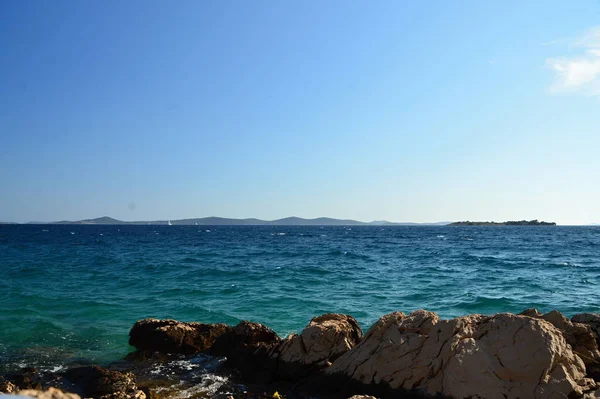 Θέα Στην Αδριατική Θάλασσα Από Την Κροατική Ακτή — Φωτογραφία Αρχείου