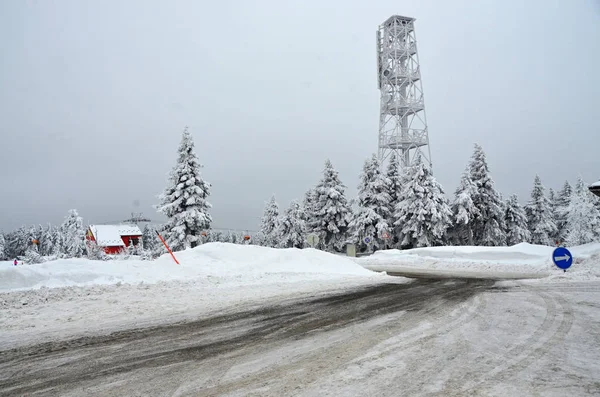 Vinterlandskap Erzgebirge Klinovec Tjeckien — Stockfoto